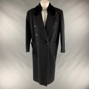 GAY GIANO Size 36 Black Solid Wool Blend Notch Lapel Coat